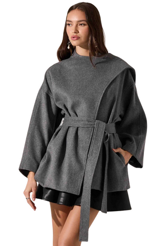 Elaxi Short Coat, Charcoal