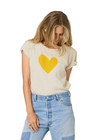 Suke Imperfect Heart Tee, Chalk Golden Yellow