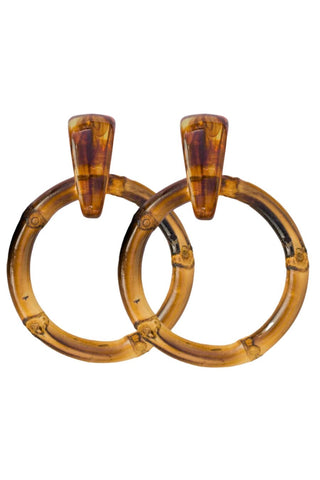 Bamboo Earrings, Dark Brown