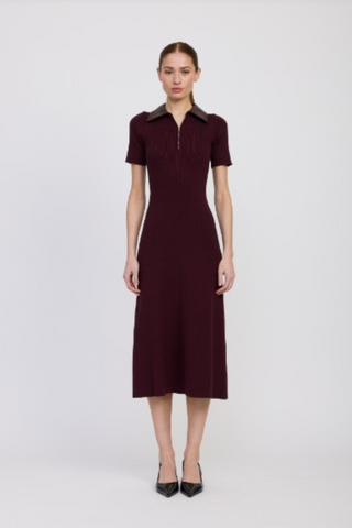 Ora Midi Dress, Plum Brown