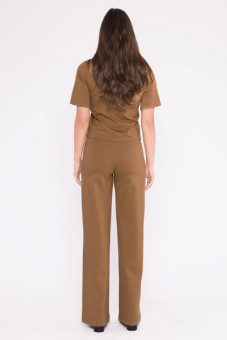 Ponte Knit Long Top, Camel