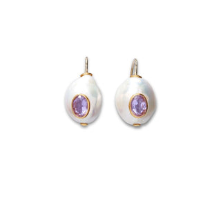 Pearl Pablo Earrings, Pink Amethyst