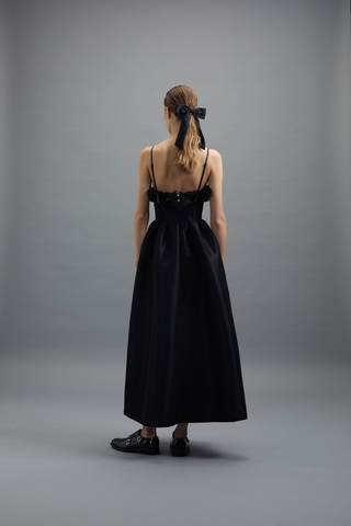 Theresa Dress, Black Taffeta