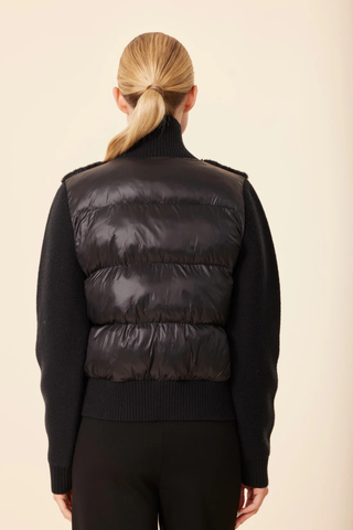 Faux Fur Nylon Jacket, Black