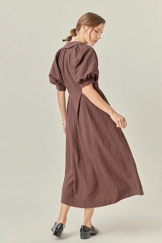 Shirt Midi Dress, Brown