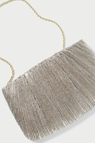 Brit Pleated Clutch, Champagne