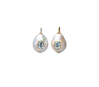 Pearl Pablo Earring, Blue Topaz