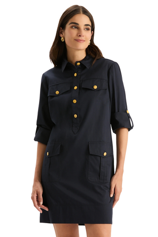 Rory Shirtdress, Mid Navy
