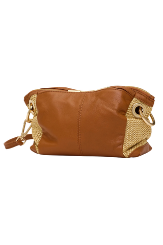 Daniel Crossbody Clutch Sml, Cocoa Raffia