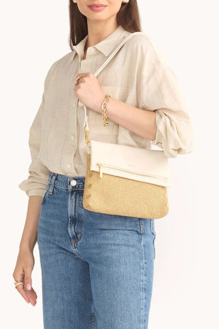 VIP Med Handbag, Calla Lily White Raffia