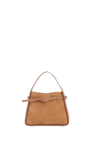 Cleo Small Bucket Bag, Camel