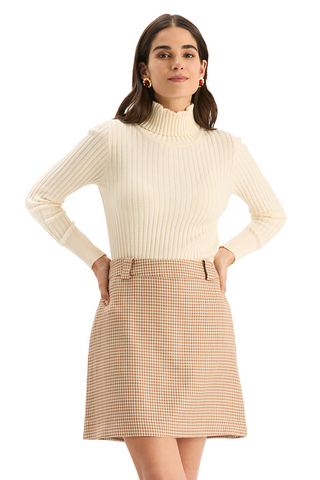Twiggy Houndstooth Mini Skirt, Multi