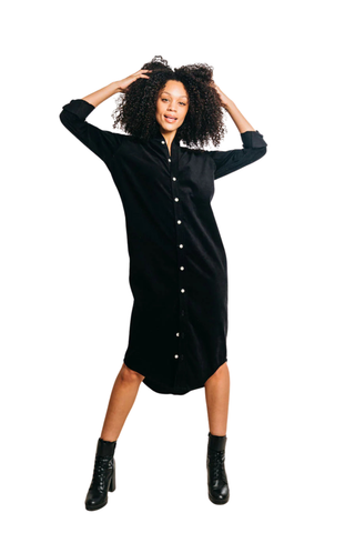 Girlfriend Midi Dress, Black Cord