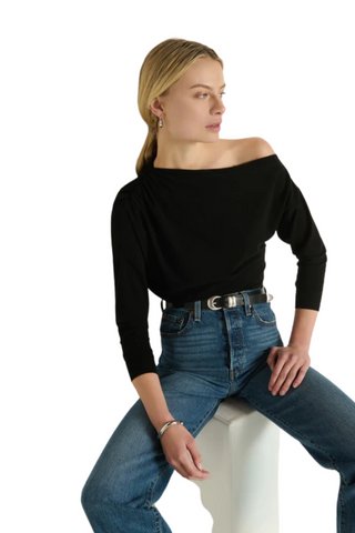 Pietra Off Shoulder Top, Jet Black