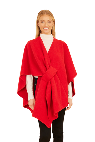 Knit Shawl Wrap, Red