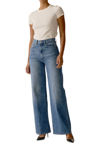 Hepburn Wide Leg Jean, North Current