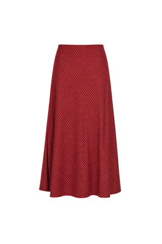 Crestview Plaid Skirt, Red Dahlia
