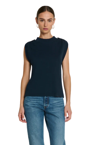 Mikka Buttoned Shoulder Tank, Night Sky