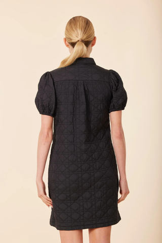 Nylon Quilted Dress, Black