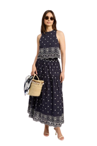 Nara Maxi Skirt, Navy Natural