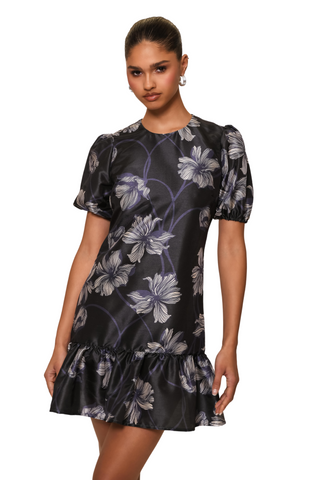 Rayan Dress, Navy Vining Buds
