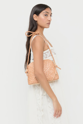 Mallory Woven Crossbody, Desert Sand