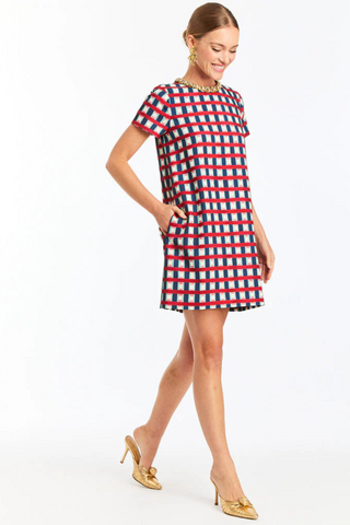 Ainslee Mini Dress, Midnight Gingham