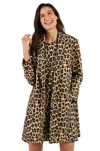 Emma Suede Jacket, Leopard Brown