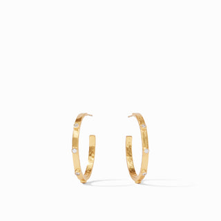 Crescent Stone Hoop, Medium