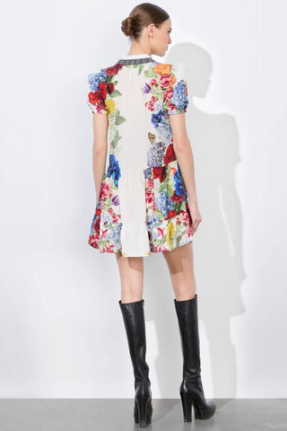 Claire Mini Dress, Garden Brunch Off White