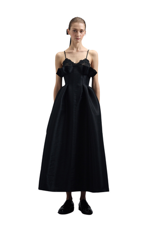 Theresa Dress, Black Taffeta