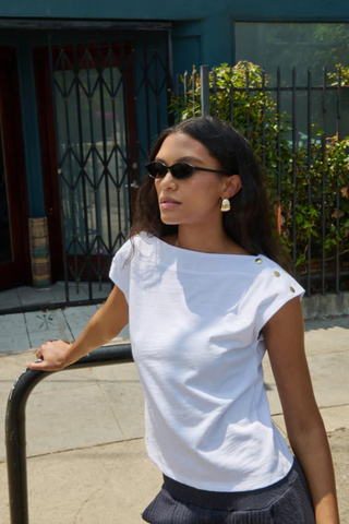 Brooks Boatneck Top, Optic White
