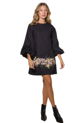 Fiorella Mini Dress, Garden Black
