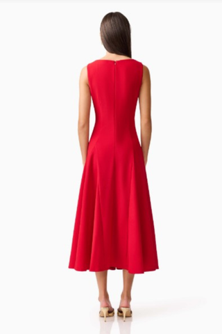 Lila Midi Dress, Crimson