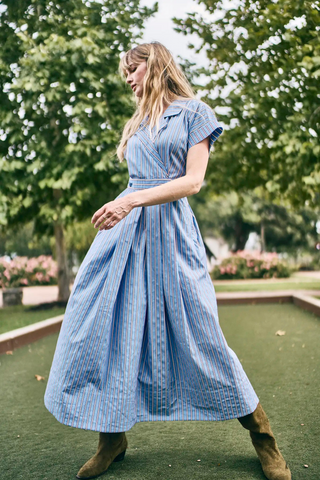 Sloane Wrap Dress, Marfa Stripe