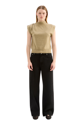 Elvio Merino Blend Top, Khaki