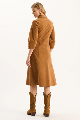 Beth Pinwhale Cord Midi, Leather Brown
