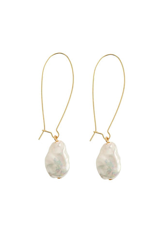 Minimalist Threader Earrings, Pearl