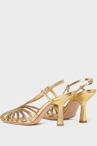 Alexandra Lattice Slingback  Sandal, Gold