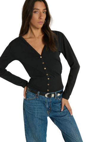 Colette Cardigan Top, Jet Black