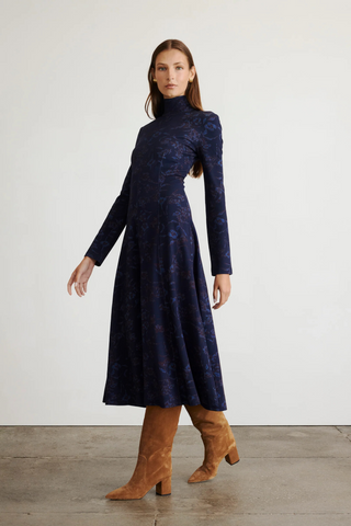 Thea Dress, Maritime Blue/Mahogany