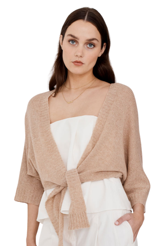 Dolman Tie Sweater, Buckwheat