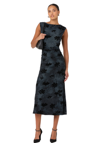 Tionne Dress, Teal Black