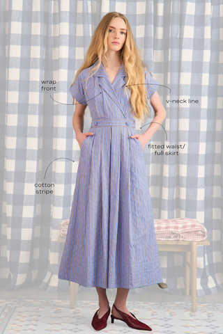 Sloane Wrap Dress, Marfa Stripe