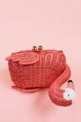 Seth Flamingo Clutch, Pink