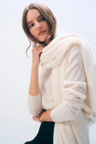 Cashmere Travel Wrap, Soft White