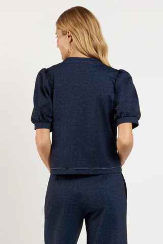 Coco Denim Top, Navy