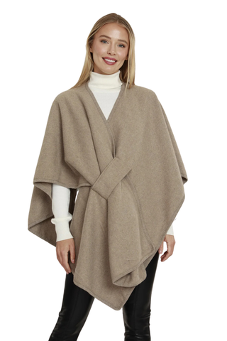 Knit Shawl Wrap, Taupe