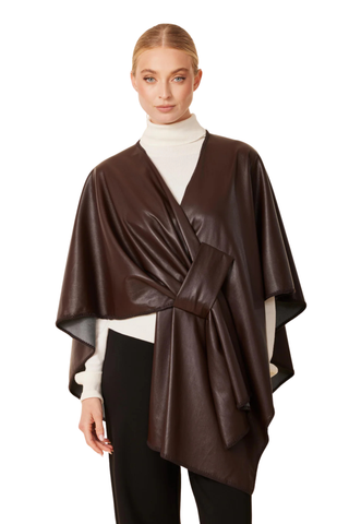 Vegan Leather Wrap, Coffee