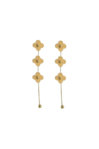 Clover Duster Earrings, Gold